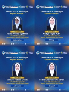 Prestasi Membanggakan: 4 Murid SMA Islam Al Azhar 7 Solo Baru Melaju ke OSN Tingkat Provinsi
